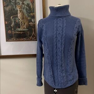 L.L. Bean Classic Blue Turtleneck Sweater